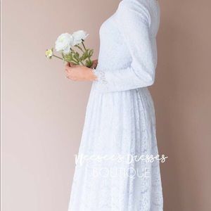BRAND NEW! long sleeved white laced dress